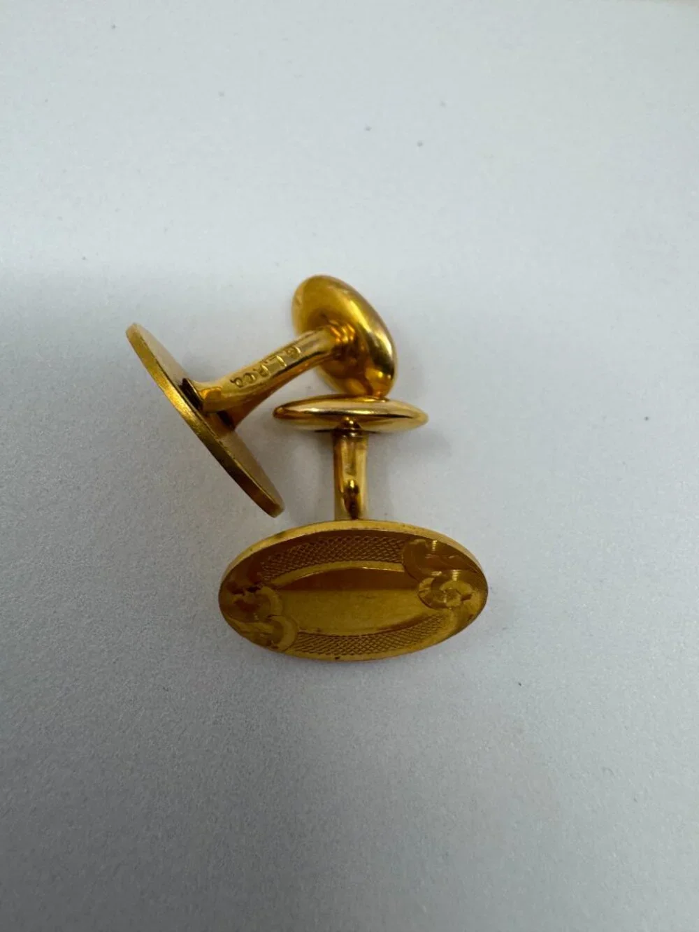 Antique G.L.P. Co Gold Filled Art Nouveau Oval Cufflinks